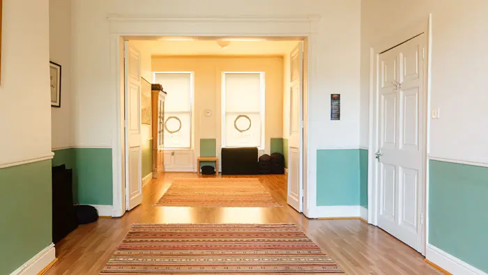 The workshop room at Oscailt, Dublin - a bright, spacious venue with natural light